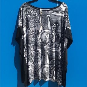 Michael F. 2X Dressy Printed Top